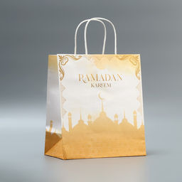 Цена за 2 шт. Пакет подарочный крафтовый «Рамадан», Ramadan kareem, 22×25×12 см