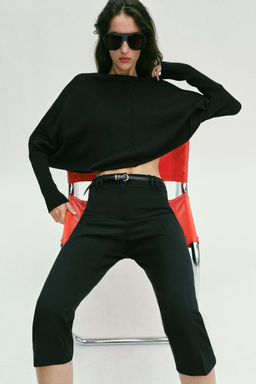 PANTAL?N CAPRI CINTUR?N / Negro - Zara фото 6