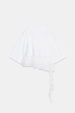 CAMISETA COMBINADA VOLANTES / Blanco - Zara фото 9