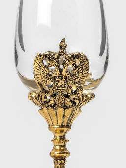 Рюмки для водки «Герб», подарочный набор на 3 персоны, рюмка 50 мл, золото