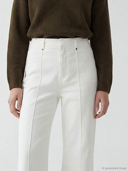 Y?ksek Bel Wideleg Kad?n Jean Pantolon