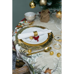 Скатерть Этель Winter holidays d=150см +/-3см с ГМВО, 100% хл, саржа 190 гр/м2  фото 5