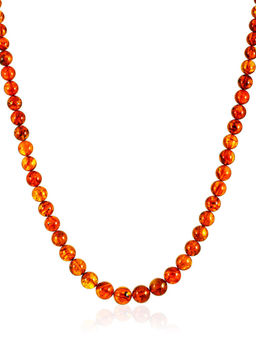 Бусы Шары из натурального формованного янтаря красивого коньячного цвета