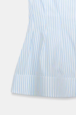CAMISA PLIEGUES MANGA SISA ZW COLLECTION / Azul / Blanco