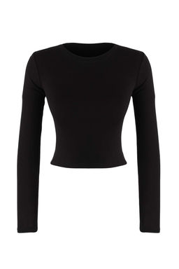 Trendyolmilla Siyah-Ekru Ikili Paket Crop/K?sa Fitted/Vucuda Oturan Orme Bluz TWOAW25BZ00061 фото 17