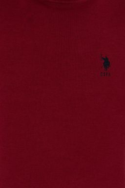 Мужской бордовый красный трикотажный свитер Basic - U.s. polo assn фото 6