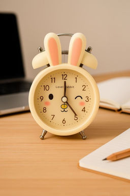 Часы-будильник Cute rabbit, yellow (6х9,5 см)