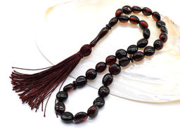 Четки из натурального янтаря галтовка 10*11мм цв.кофейный, 37см, 33 бусины