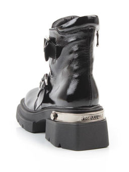 01-D1-8071 BLACK Ботинки демисезонные женские (натуральная кожа, байка)