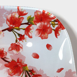 Салатник Доляна «Сакура», 400 мл, 15×15 см, стекло, розовый