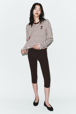 STRIPED T-SHIRT WITH EMBROIDERY - Zara фото 7