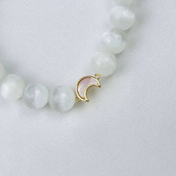 Браслет из Селенита со вставкой месяц