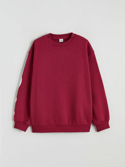 Bisiklet Yaka Bask?l? K?z ?ocuk Sweatshirt