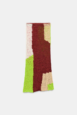 FALDA MIDI PUNTO COLOR BLOCK / Multicolor - Zara фото 4
