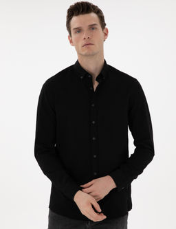 Siyah Slim Fit Uzun Kollu G_mlek - Pierre cardin фото 3
