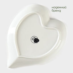 Маслёнка BellaTenero Эстет. Сердце, 17?12.5?8 см, на бамбуковой подставке, фарфор, белая