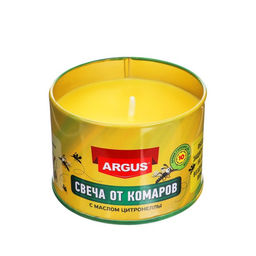 Антимоскитная свеча Argus, с маслом цитронеллы, банка с крышкой, 80 г