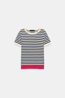 TOP PUNTO RAYAS / Rosa / Blanco - Zara фото 4