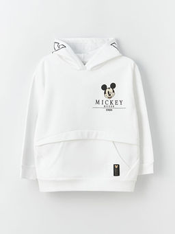 Mickey Mouse Bask?l? Uzun Kollu K?z ?ocuk Hoodie
