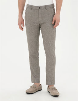 Ye_il Slim Fit Keten Kar___ml_ Kanvas Pantolon - Pierre cardin фото 2