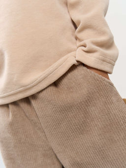 Брюки из трикотажного вельвета Латте 0+ - Bungly фото 3