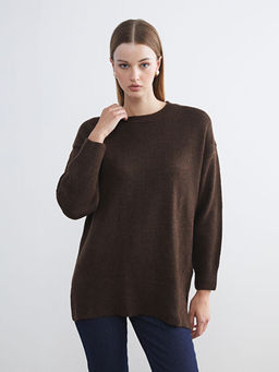 Bisiklet Yaka Oversize Kad?n Triko Kazak