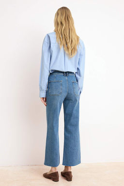 Mavi Yuksek Bel Az Esnek Culotte Bilek Boy Jeans TWOSS26JE00167 - Trendyolmilla фото 4