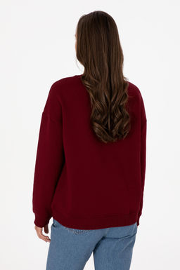 Kad_n Bordo _ardonlu Bisiklet Yaka Basic Sweatsh_rt Sepette S_rpriz _ndirim - U.s. polo assn фото 5