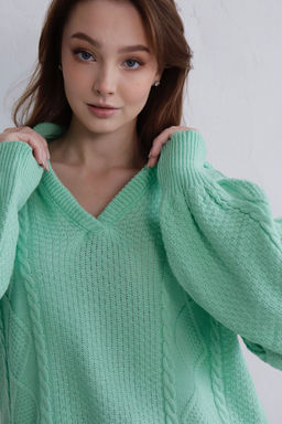 9937 Пуловер с капюшоном мята - Martichelli фото 3