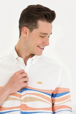 Мужская белая рубашка с длинным рукавом - U.s. polo assn фото 2
