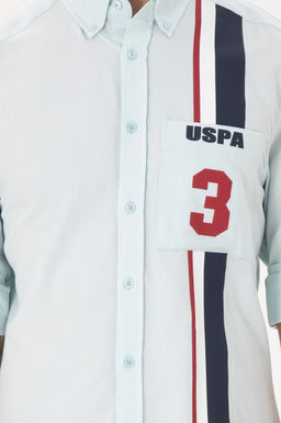Мужская голубая рубашка с длинным рукавом - U.s. polo assn фото 6