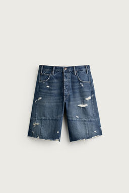 BERMUDA DENIM BAGGY FIT COSTURAS / Azul - Zara фото 4