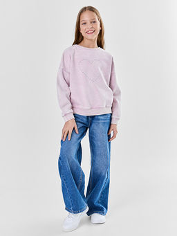 Свитшот для девочек с сердечком из страз - Mark formelle фото 2