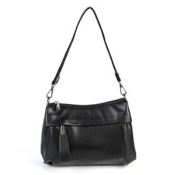 Женская кожаная сумка через плечо с тремя отделениями 19592-3 Блек