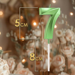 Цена за 2 шт. Свеча в торт на шпажке «Цифра 7», зеленая, 5 см