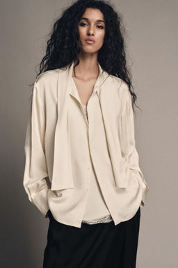 ZW COLLECTION COMBINED SATIN BLOUSE - Zara фото 4