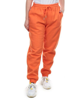 M049 ORANGE Брюки спортивные женские на флисе (100% хлопок) 7986 - Fashion фото 7