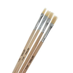 Набор кистей для рисования, щетина, 4 штуки: № 1, 2, 3, 4, плоские, деревянная ручка, международный размер