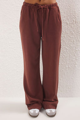 Bej More Sustainable %100 Tencel Beli Lastikli Yuksek Bel Jeans TWOSS24JE00203 - Trendyolmilla фото 17