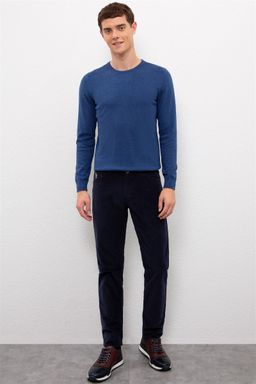 U. S. Polo Assn / Мужской трикотажный свитер цвета индиго с круглым вырезом Basic - U.s. polo assn фото 4