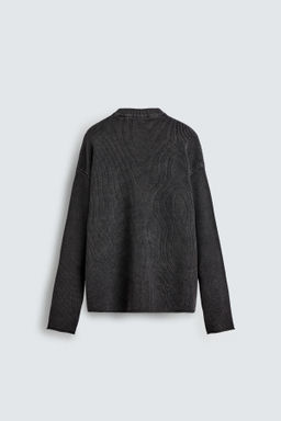 WAFFLE-KNIT TEXTURED SWEATER
