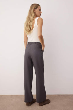 TRENDYOLMILLA Gri Straight/Duz Kesim Dokuma Kumas Pantolon TWOAW22PL0321 фото 17