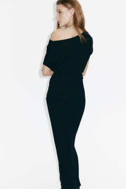 Vestido de un hombro en lana merino - H&m фото 4
