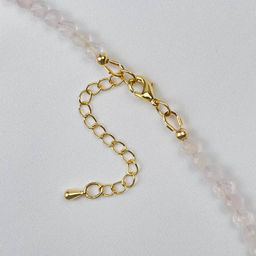 Чокер из Розового кварца и Турмалина с подвеской 38 см +