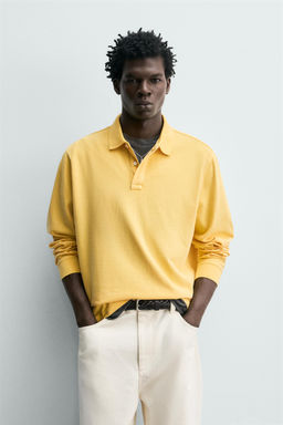POLO PIQU? REGULAR FIT LAVADO / Amarillo - Zara фото 2