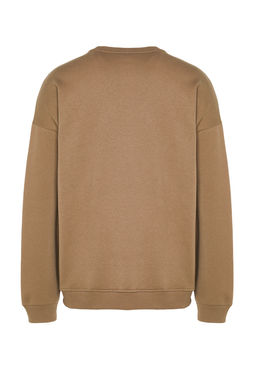 TRENDYOL MAN Gri Bisiklet Yaka Oversize/Genis Kesim Ici Polar/S?cak Tutan Dinozor Nak?s Sweatshirt TMNAW24SW00064 - Trendyolmilla фото 5