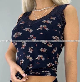 Цена за 1 шт. Майки женские Miss Emma Турция Кружево Цветочки код 9151 (код 9164, 1983, 9216)