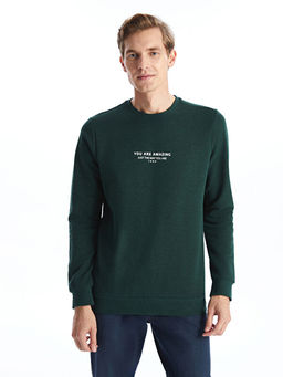 Bisiklet Yaka Uzun Kollu Erkek Sweatshirt