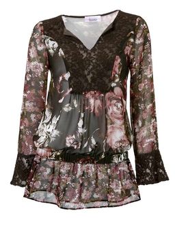 Блузка, коричнево-розовая - Linea tesini фото 2