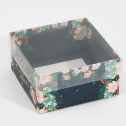 Цена за 5 шт. Коробка для кондитерских изделий с пластиковой крышкой «Хлопок», 12 х 6 х 11.5 см